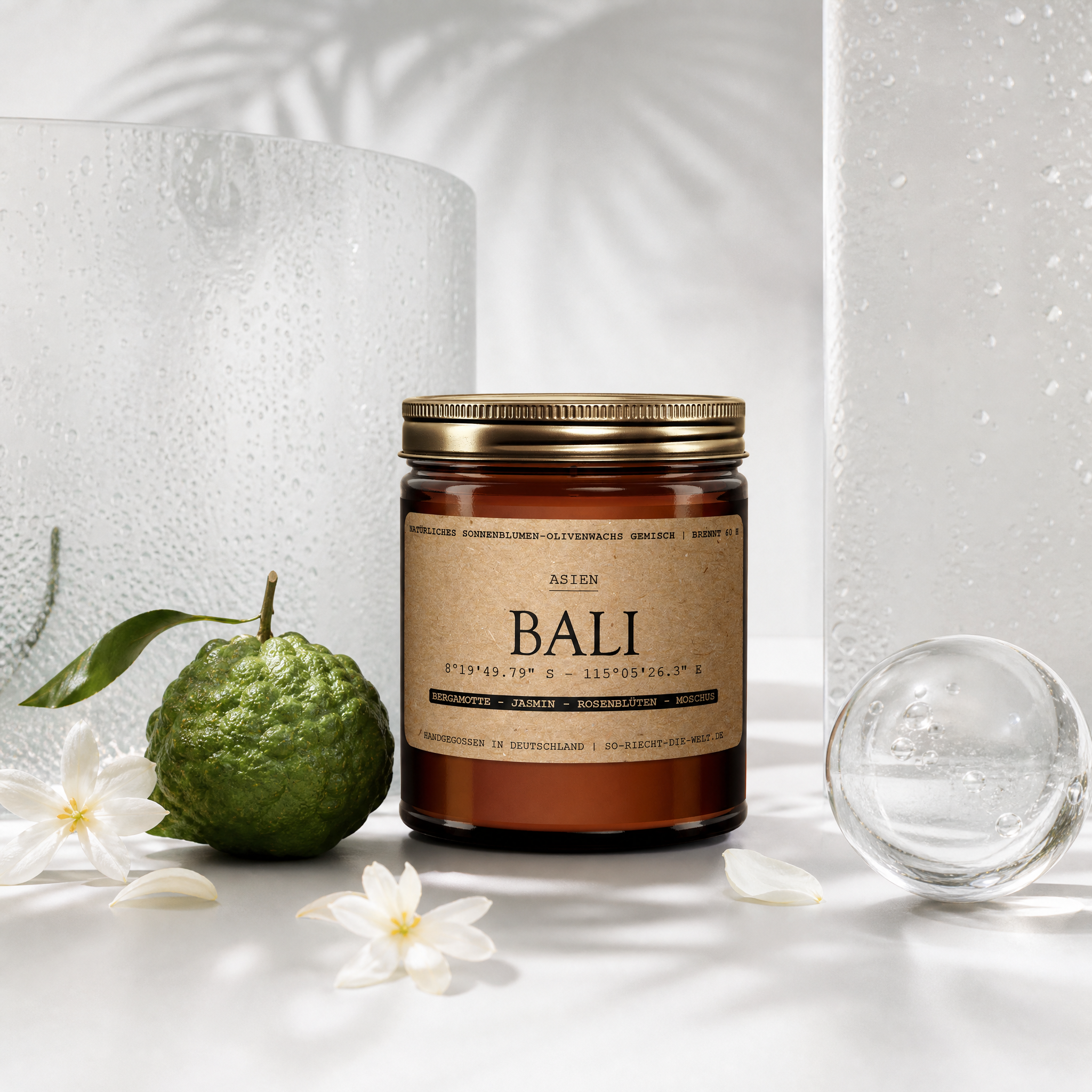 [Weltreise] Bali Duftkerze – Bergamotte, Jasmin, Rosenblüten & Moschus