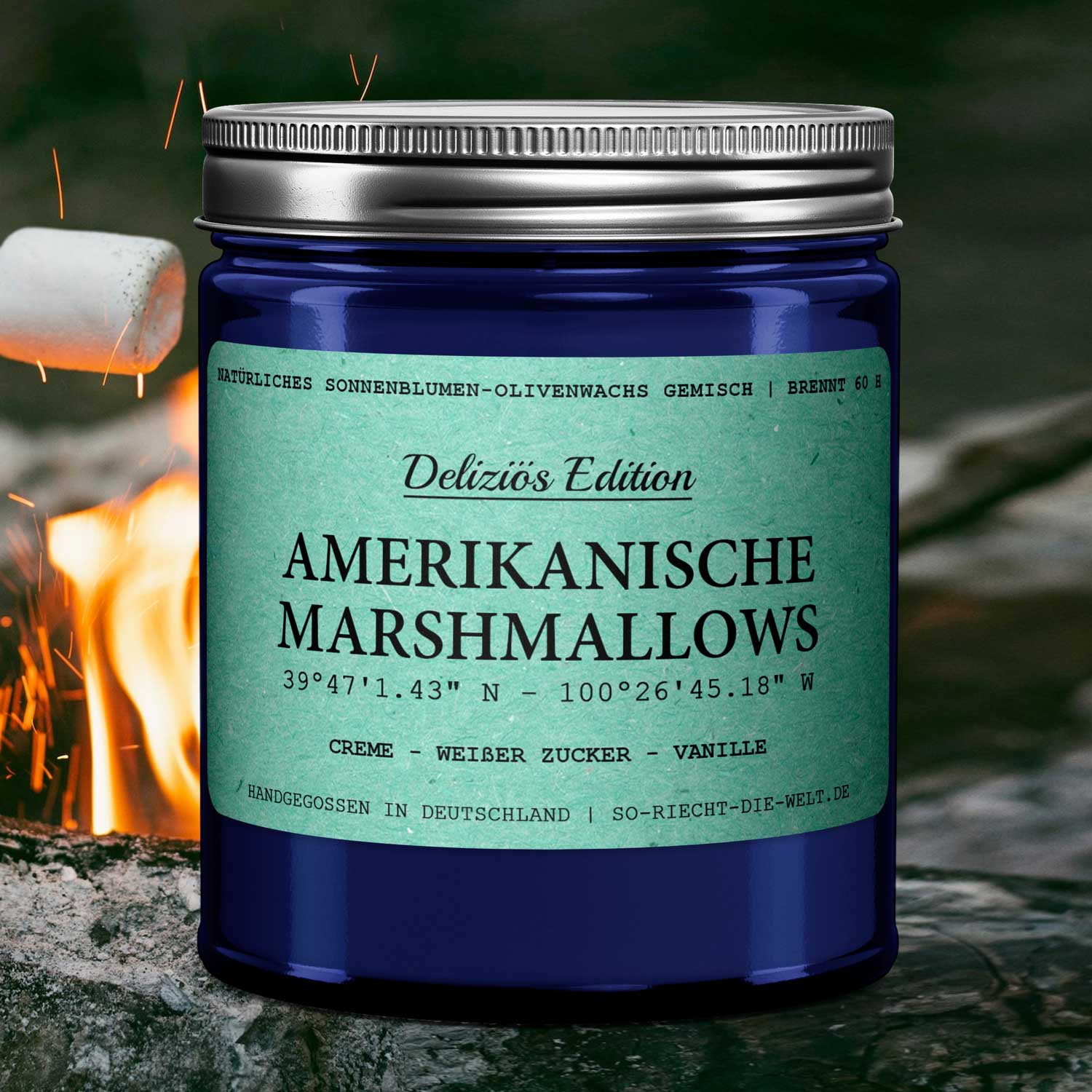 Amerikanische Marshmallows Duftkerze - Deliziös Edition - Creme | Weißer Zucker | Vanille - VON GRAU4260590540898Einzelne KerzeSo-riecht-die-welt