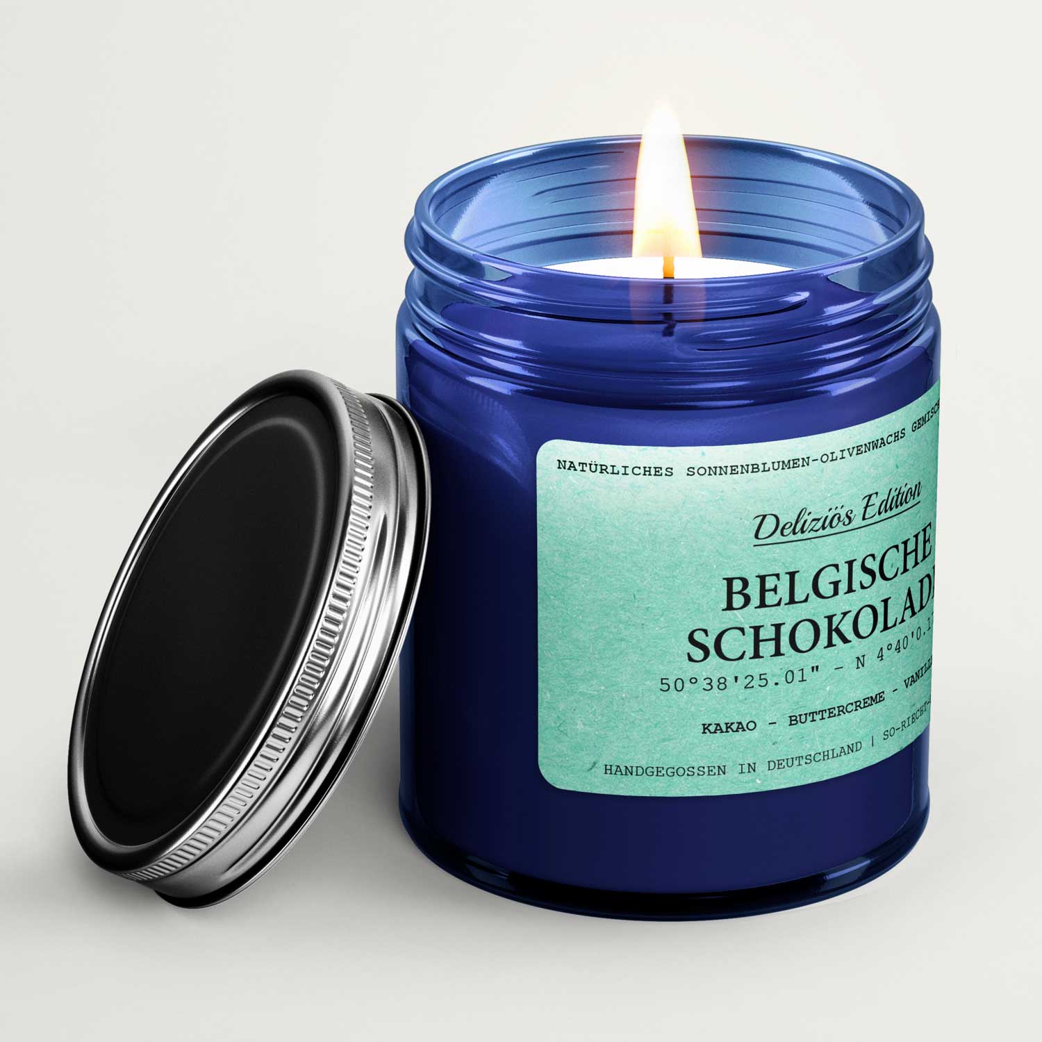 [Deliziös] Belgische Schokolade Duftkerze - Kakao | Buttercreme | Vanille - VON GRAU4260590540904Einzelne KerzeSo-riecht-die-welt